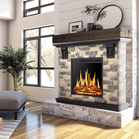 Edendirect 50.59'' 750/1500W Heater, 7 Flame Brightness, Multi-Color Freestanding Electric Fireplace Y4926+Y926M